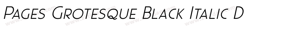 Pages Grotesque Black Italic Demo字体转换